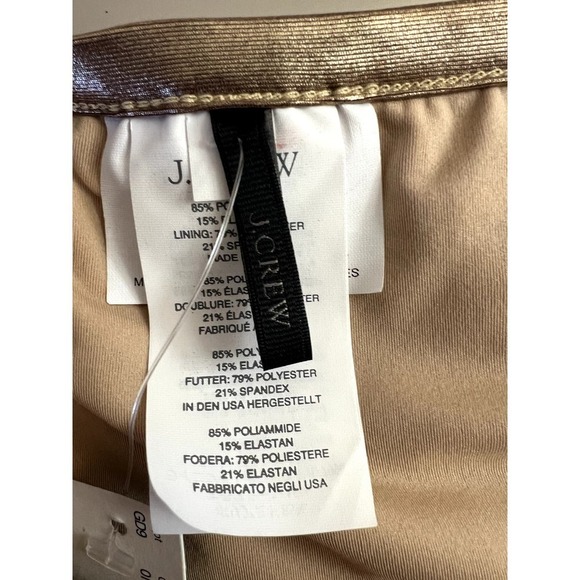 J Crew size 6 metallic gold glamorous strapless  front zip bodysuit brand new - Picture 4 of 6